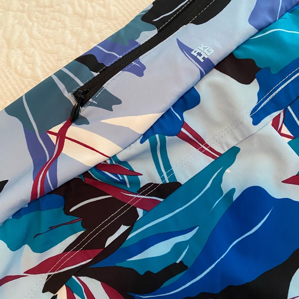 Women's Floral Swim Shorts - Blue and Black - Picture 7 of 16